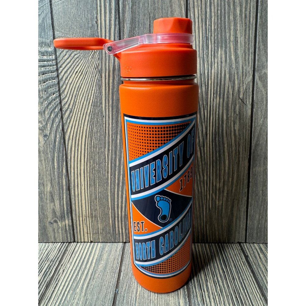 University Of North Carolina H2Go Conquer Sport Bottle 24 Oz Orange & Blue